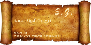 Sass Gyöngyi névjegykártya