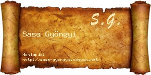 Sass Gyöngyi névjegykártya