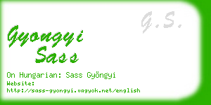 gyongyi sass business card