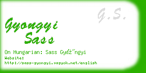 gyongyi sass business card